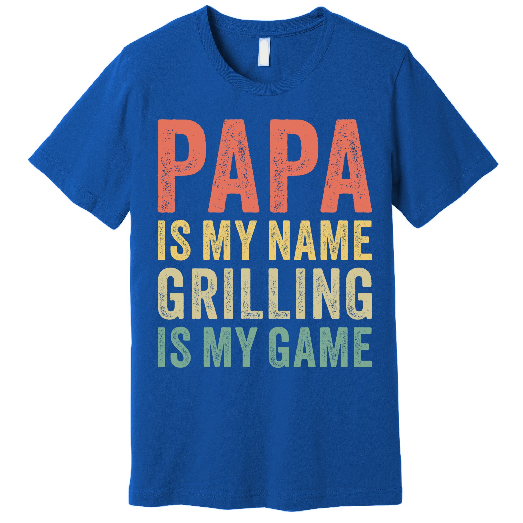 Papa Is My Name Grilling Is My Game Bbq Dad Father's Day Gift Premium T-Shirt
