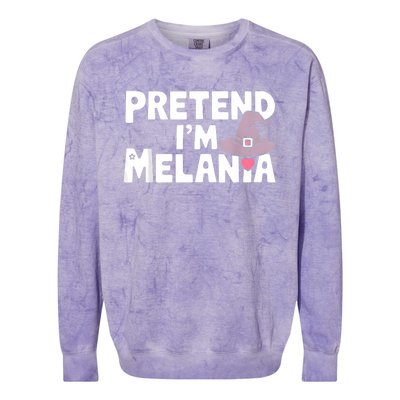 Pretend IM Melania Easy Halloween Costume Trump 2024 Colorblast Crewneck Sweatshirt