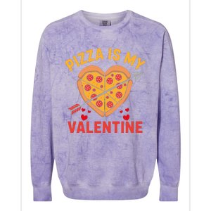 Pizza Is My Valentine Funny ValentineS Day Boy Girl Colorblast Crewneck Sweatshirt