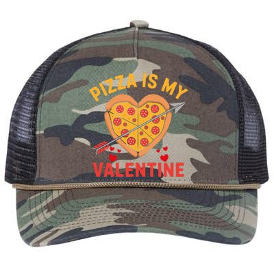 Pizza Is My Valentine Funny ValentineS Day Boy Girl Retro Rope Trucker Hat Cap