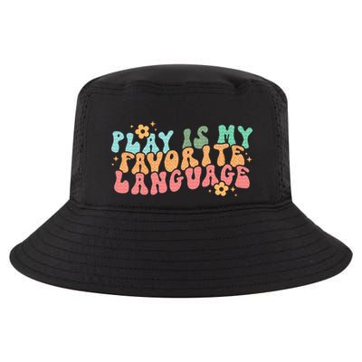 Play Is My Favorite Language Slp Medical Flowers Retro Wavy Cool Comfort Performance Bucket Hat