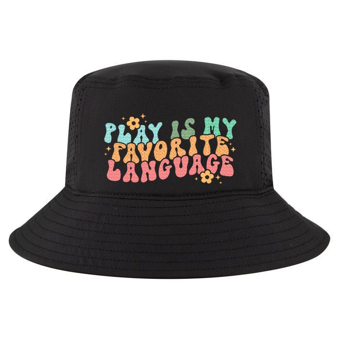 Play Is My Favorite Language Slp Medical Flowers Retro Wavy Cool Comfort Performance Bucket Hat