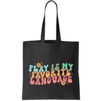 Play Is My Favorite Language Slp Medical Flowers Retro Wavy Bag