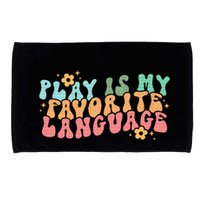 Play Is My Favorite Language Slp Medical Flowers Retro Wavy Microfiber Hand Towel