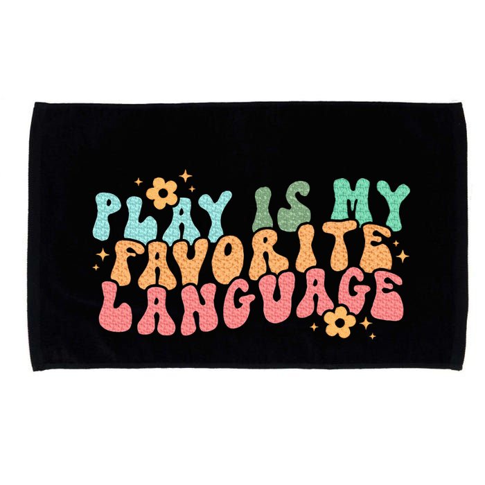 Play Is My Favorite Language Slp Medical Flowers Retro Wavy Microfiber Hand Towel