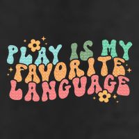 Play Is My Favorite Language Slp Medical Flowers Retro Wavy Microfiber Hand Towel