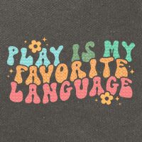Play Is My Favorite Language Slp Medical Flowers Retro Wavy Cotton Canvas Backpack