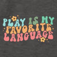 Play Is My Favorite Language Slp Medical Flowers Retro Wavy Vector Backpack
