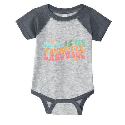 Play Is My Favorite Language Slp Medical Flowers Retro Wavy Infant Baby Jersey Bodysuit