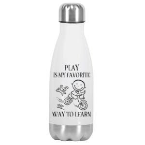 Play Is My Favorite Way To Learn Stainless Steel Insulated Water Bottle