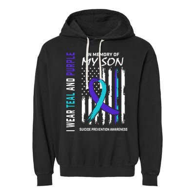 Parents In Memory Of Son Suicide Awareness Prevention Flag Garment-Dyed Fleece Hoodie