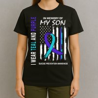 Parents In Memory Of Son Suicide Awareness Prevention Flag T-Shirt
