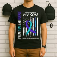 Parents In Memory Of Son Suicide Awareness Prevention Flag T-Shirt