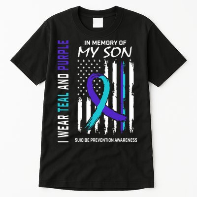 Parents In Memory Of Son Suicide Awareness Prevention Flag Tall T-Shirt