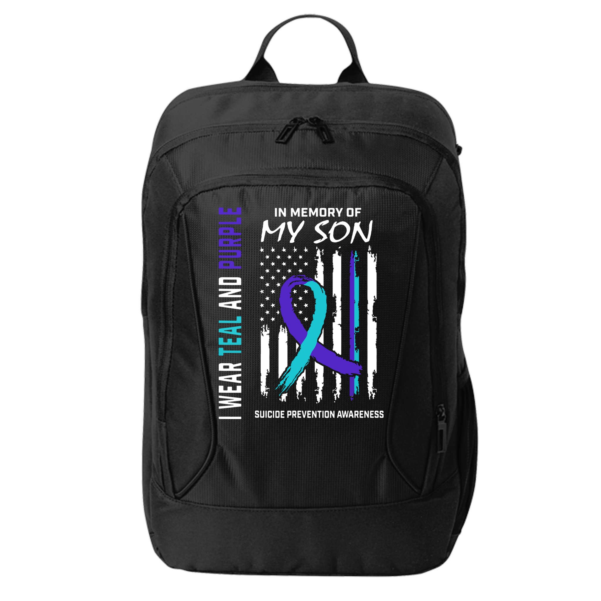 Parents In Memory Of Son Suicide Awareness Prevention Flag City Backpack