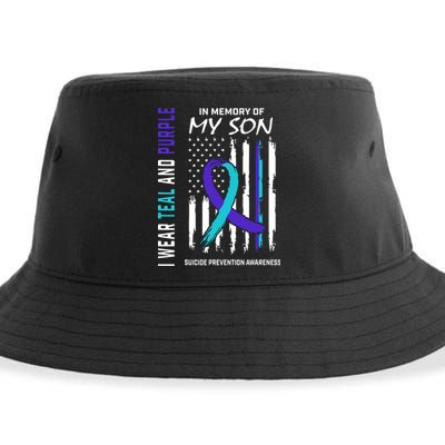 Parents In Memory Of Son Suicide Awareness Prevention Flag Sustainable Bucket Hat