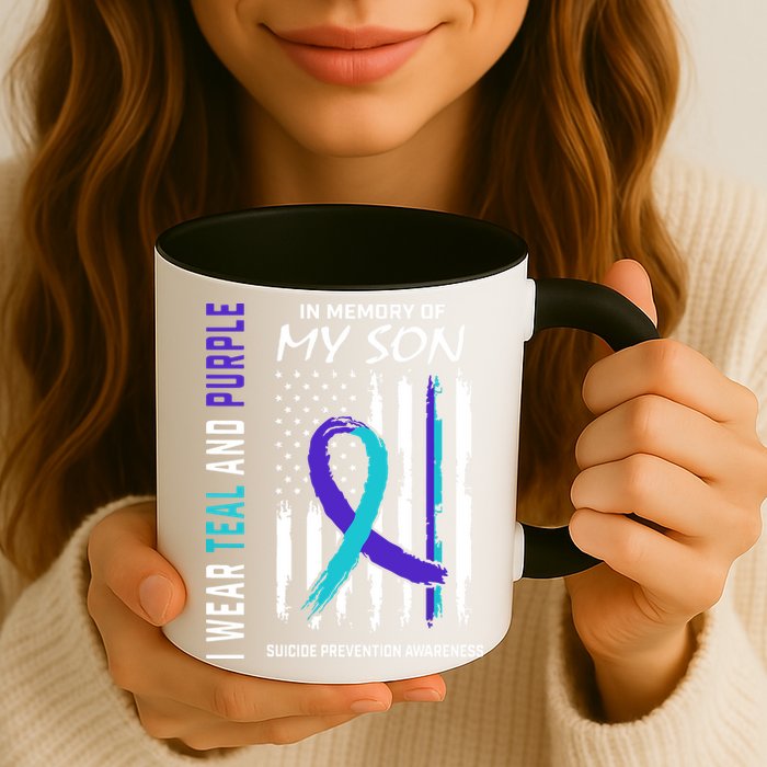 Parents In Memory Of Son Suicide Awareness Prevention Flag Mug
