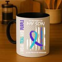 Parents In Memory Of Son Suicide Awareness Prevention Flag Mug