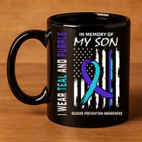 Parents In Memory Of Son Suicide Awareness Prevention Flag 11oz C Handle Ceramic Mug