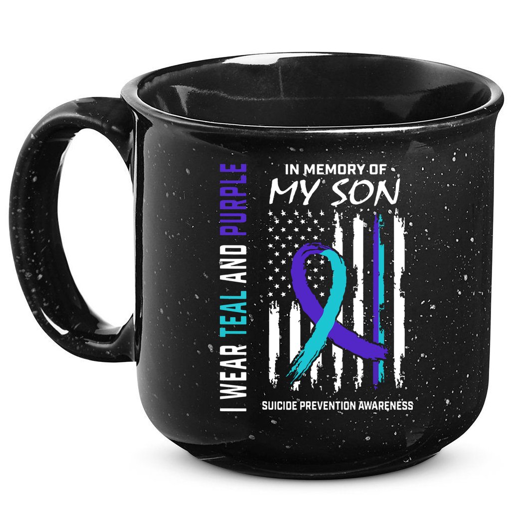 Parents In Memory Of Son Suicide Awareness Prevention Flag 15oz Campfire Ceramic Mug
