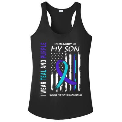 Parents In Memory Of Son Suicide Awareness Prevention Flag Ladies PosiCharge Competitor Racerback Tank