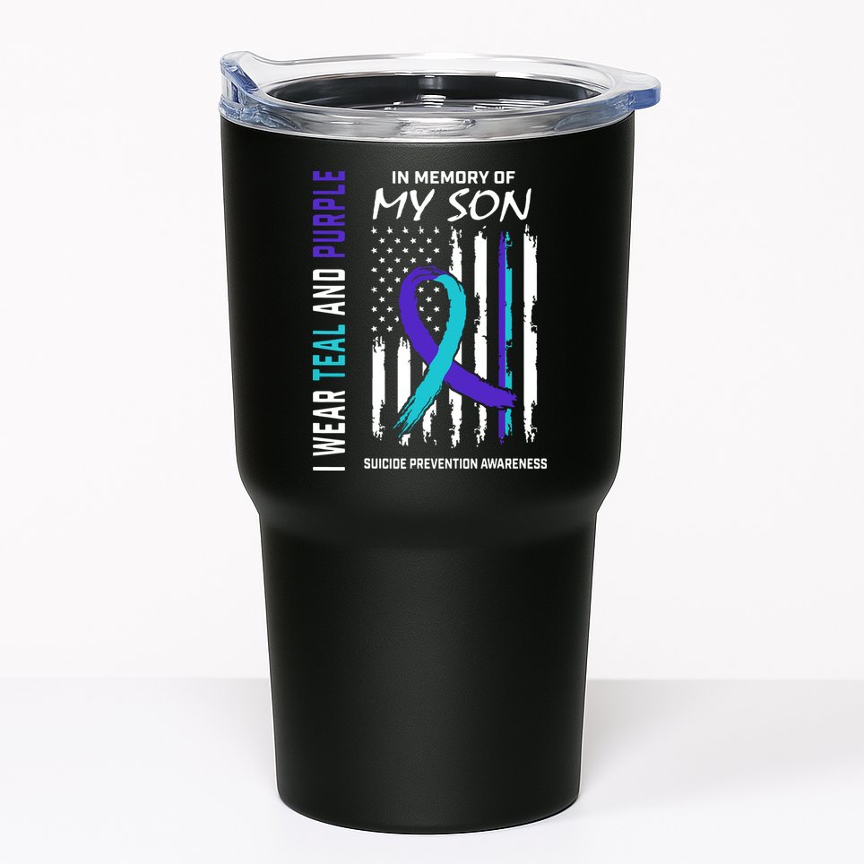Parents In Memory Of Son Suicide Awareness Prevention Flag Tumbler