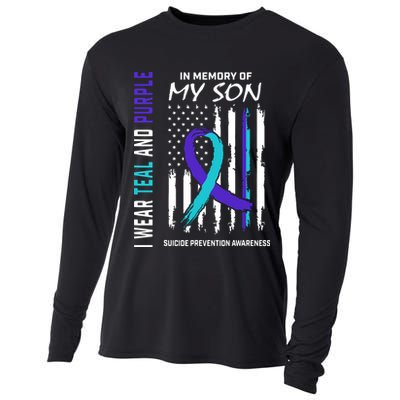 Parents In Memory Of Son Suicide Awareness Prevention Flag Cooling Performance Long Sleeve Crew