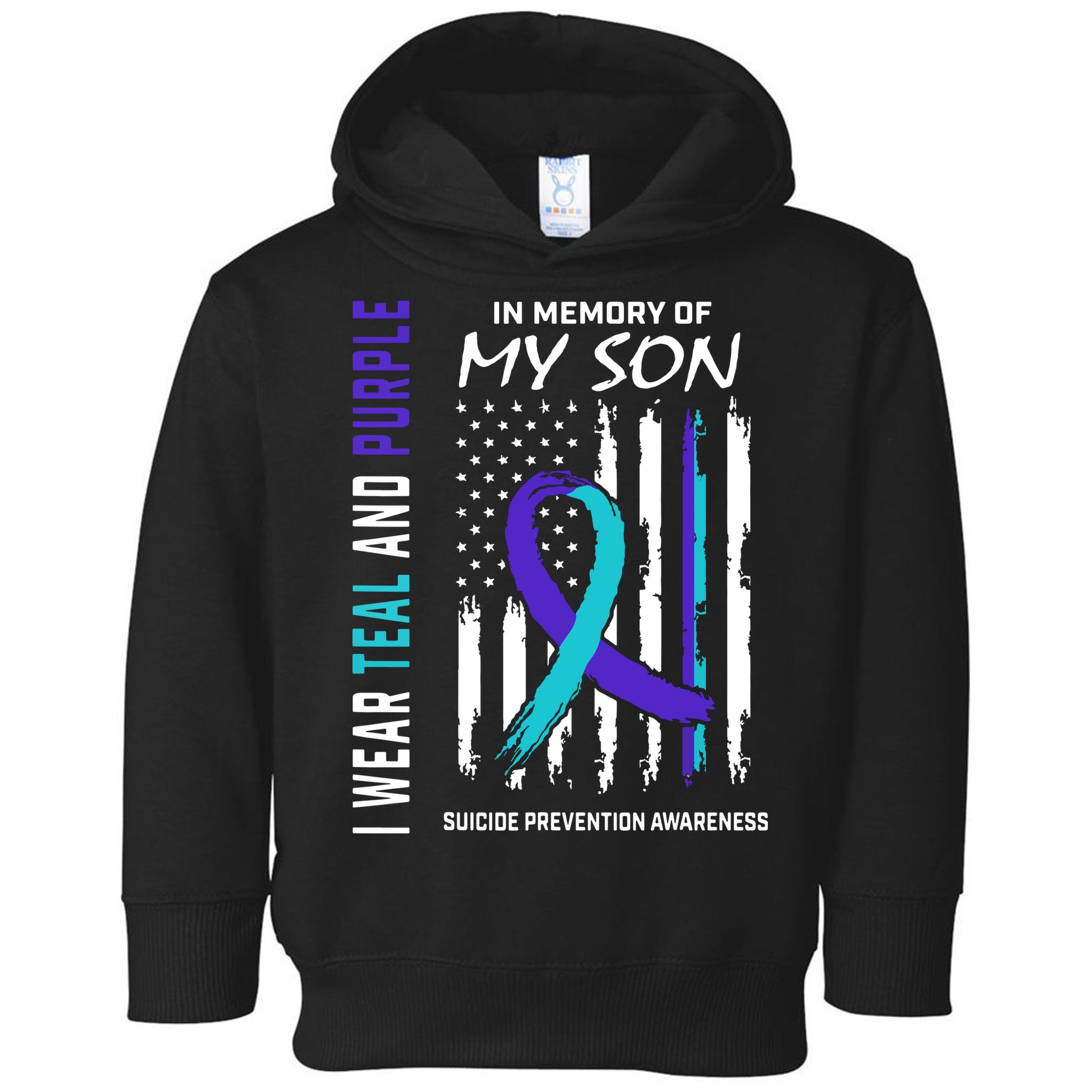 Parents In Memory Of Son Suicide Awareness Prevention Flag Toddler Hoodie