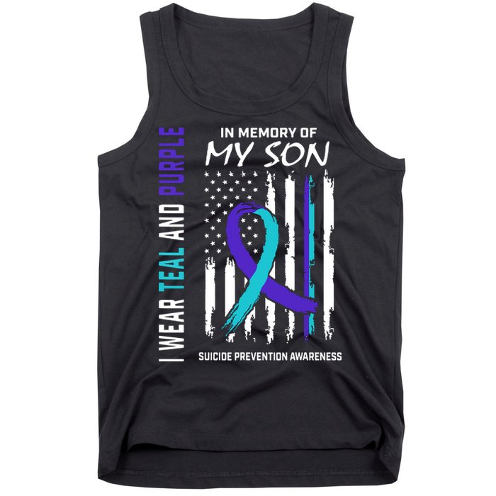 Parents In Memory Of Son Suicide Awareness Prevention Flag Tank Top