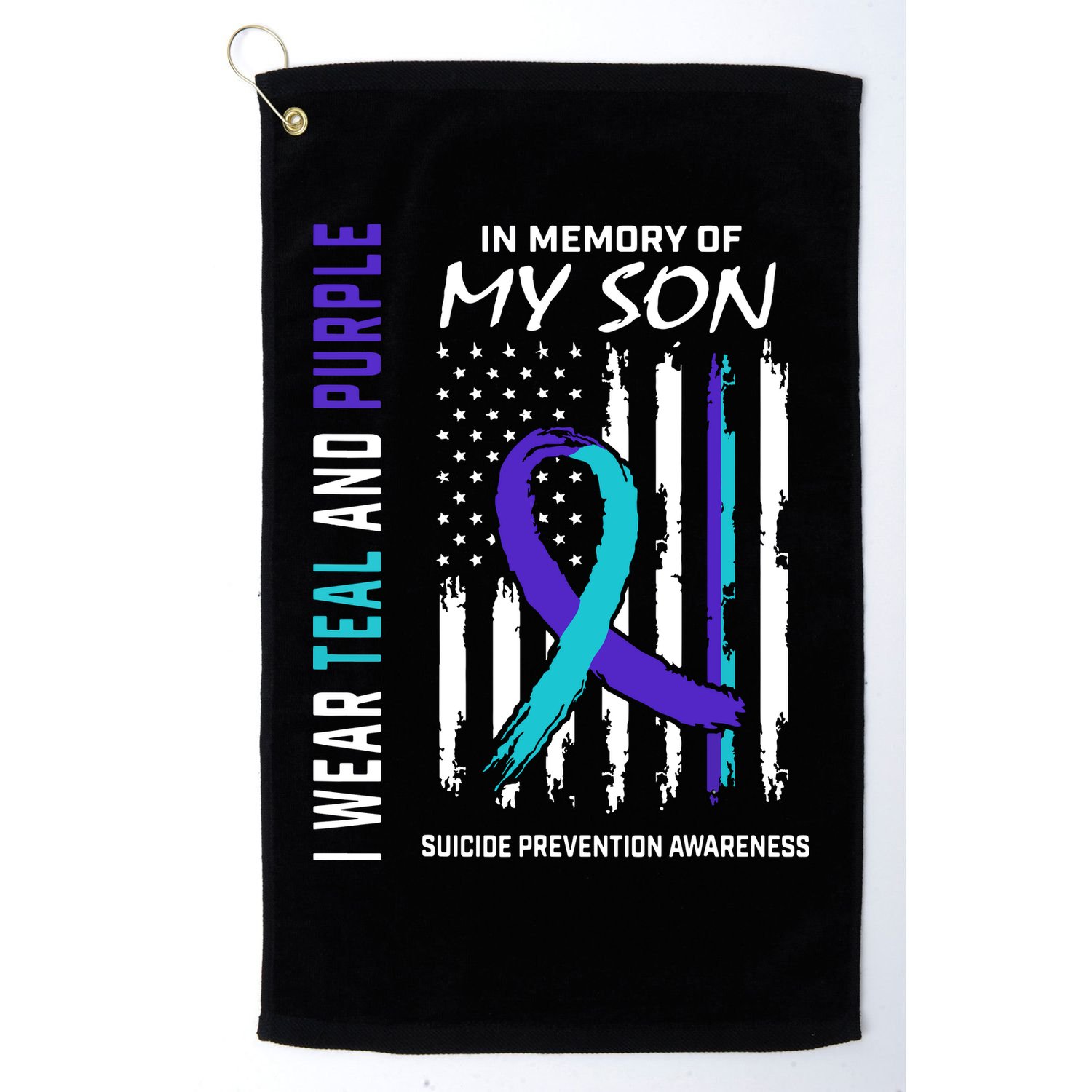 Parents In Memory Of Son Suicide Awareness Prevention Flag Golf Towel
