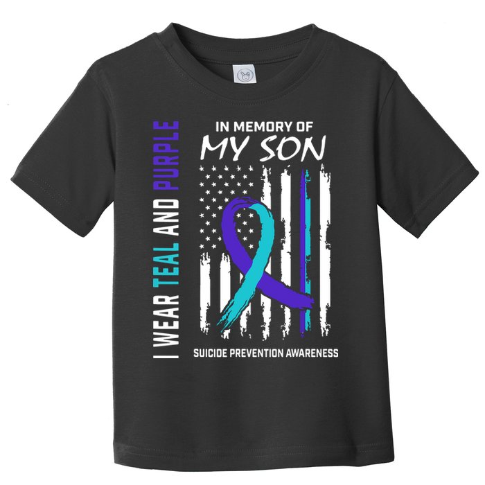 Parents In Memory Of Son Suicide Awareness Prevention Flag Toddler T-Shirt