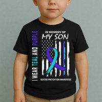 Parents In Memory Of Son Suicide Awareness Prevention Flag Toddler T-Shirt