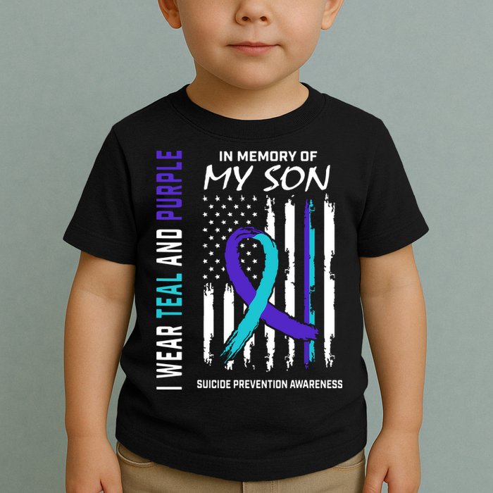 Parents In Memory Of Son Suicide Awareness Prevention Flag Toddler T-Shirt
