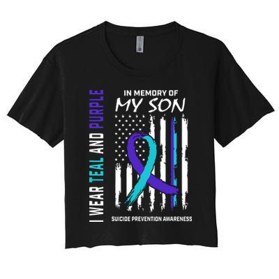 Parents In Memory Of Son Suicide Awareness Prevention Flag Crop Top