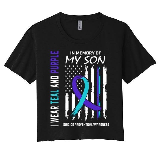 Parents In Memory Of Son Suicide Awareness Prevention Flag Crop Top