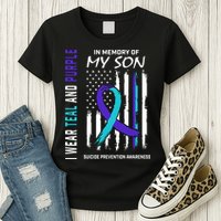 Parents In Memory Of Son Suicide Awareness Prevention Flag Womens T-Shirt