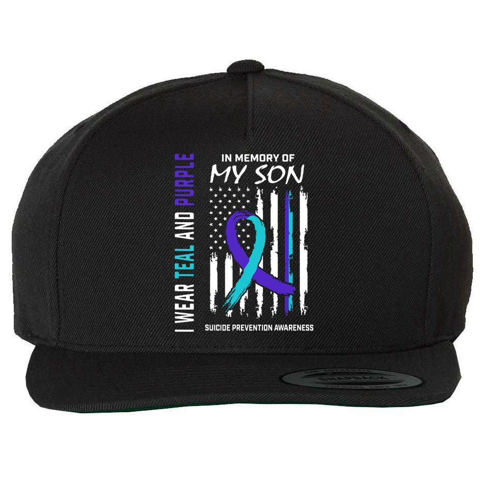 Parents In Memory Of Son Suicide Awareness Prevention Flag Wool Snapback Cap