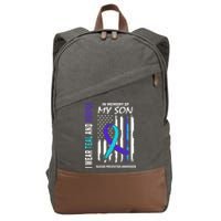 Parents In Memory Of Son Suicide Awareness Prevention Flag Cotton Canvas Backpack