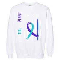 Parents In Memory Of Son Suicide Awareness Prevention Flag Garment-Dyed Sweatshirt