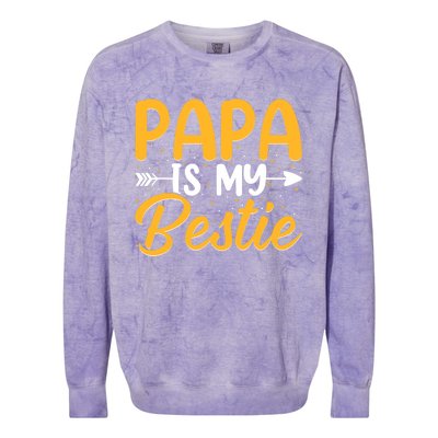 Papa is my bestie - Son and Daughter Funny Fathers Day Colorblast Crewneck Sweatshirt