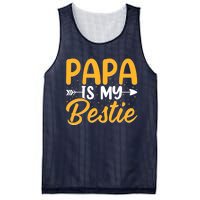 Papa is my bestie - Son and Daughter Funny Fathers Day Mesh Reversible Basketball Jersey Tank