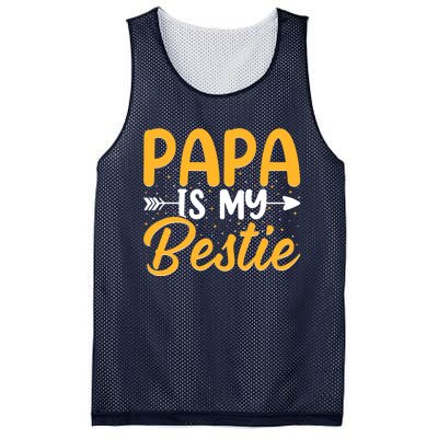 Papa is my bestie - Son and Daughter Funny Fathers Day Mesh Reversible Basketball Jersey Tank