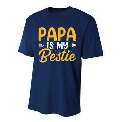 Papa is my bestie - Son and Daughter Funny Fathers Day Performance Sprint T-Shirt