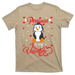 Penguin Is My Valentine Funny Penguin Bird Valentine's Day T-Shirt