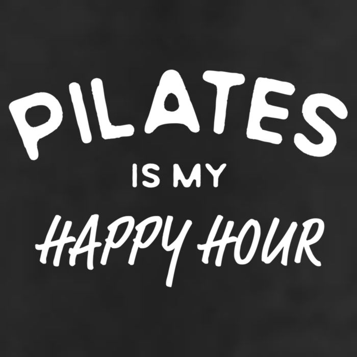 Pilates Is My Happy Hour Funny Pilates Funny Gift 7 Panel Mesh Trucker Snapback Hat