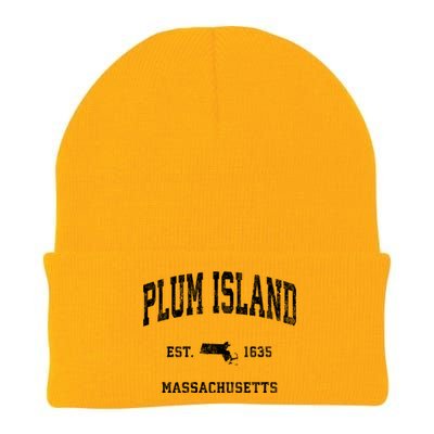 Plum Island Massachusetts Ma Vintage Athletic Knit Cap Winter Beanie