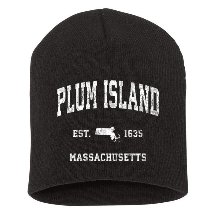 Plum Island Massachusetts Ma Vintage Athletic Short Acrylic Beanie