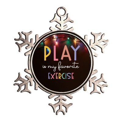 Play Is My Favorite Exercise Cute Pediatric Physical Therapy Metallic Star Ornament