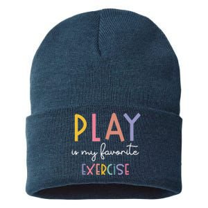 Play Is My Favorite Exercise Cute Pediatric Physical Therapy Sustainable Knit Beanie