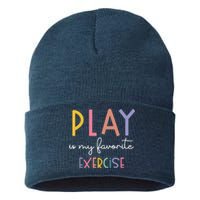 Play Is My Favorite Exercise Cute Pediatric Physical Therapy Sustainable Knit Beanie